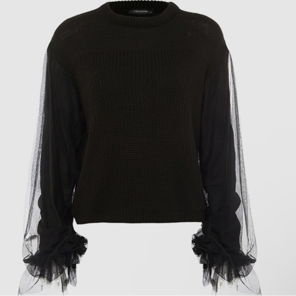 Tulle knitwear sweater